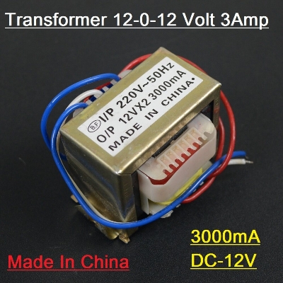 Picture of Transformer 12-0-12v 3Amp Input AC 220V 50Hz Output DC 12 Volt 3A Step Down Transformers For Power Supplies Electronic Project DIY