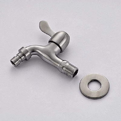 Picture of Wall Mount Washing Machine Faucet Stainless Steel Laundry Bathroom Bibcock Garden Faucet Washing Machine Tap Balcony Water Tap