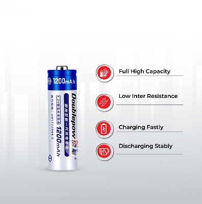 Picture of 2pcs Doublepow AA 1.2v 1200mAh NiMH Rechargeable Battery