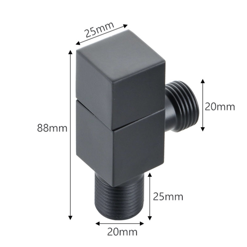 Picture of Solid Brass Black Square Valve Bathroom Accessory 1/2*1/2 Suqare Toilet Angle Valve Filling Valve