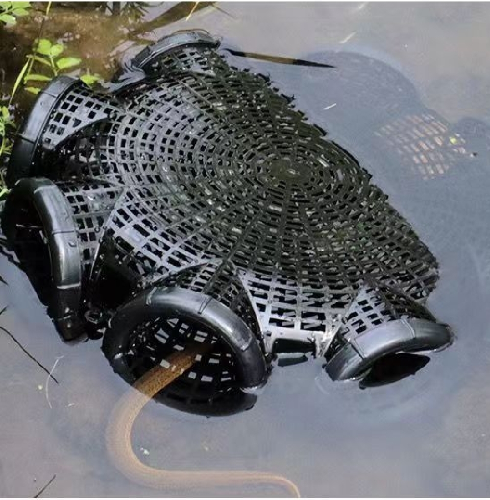 Picture of Black Fish Net Cage Fishnet Finless Eel Loach Trap Fishing Pot Durable Plastic Container Mud Cage Container Fishing Traps
