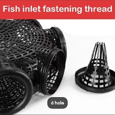 Picture of Black Fish Net Cage Fishnet Finless Eel Loach Trap Fishing Pot Durable Plastic Container Mud Cage Container Fishing Traps