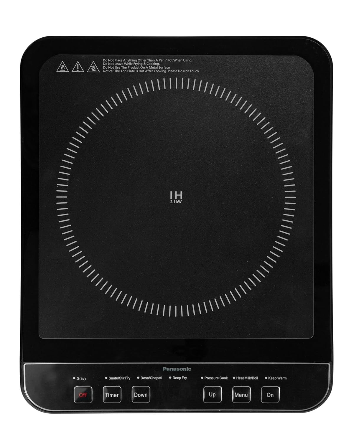 Picture of Panasonic KY-A112AKFD -Induction Cooker 2100W , Automatic Voltage Regulator and Safety Cut Off, Up to 8 Hours Cooking Time, 7 Preset Menus and Wider Cooking Area
