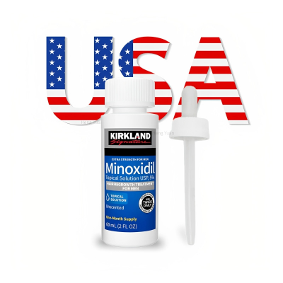 Picture of Kirkland Signature Minoxidil 5% (USA) Topical Solution Extra Strength Hair Regrowth Treatment for Men Hair & Beard (1 month supply) - MNXMS