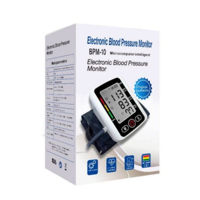 Picture of Digital Blood Pressure Monitor with English Voice Broadcast - Automatic Upper Arm BP Machine with Large LED Backlight Display & Heart Rate Detection - Rechargeable BP Checker for Home Use