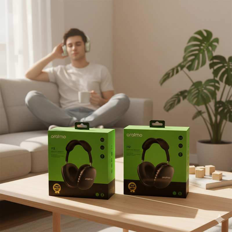 Picture of oraimo I12 Pure Bass Wireless Headphone - Bluetooth 5.0 Foldable Stereo Headset - HD Clear Sound Gaming Headphones with Microphone - 10 Hours Playtime Over-Ear Wireless Headphones for Mobile & Laptop