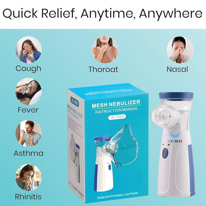 Picture of Portable Mesh Nebulizer Handheld Inhaler - Silent Ultrasonic Machine for Kids & Adults - High Nebulization Rate for Breathing Problems - নেবুলাইজার মেশিন