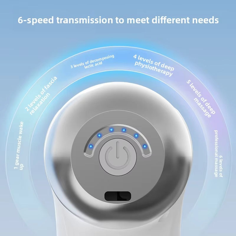 Picture of Pro Light Wireless Handheld Massage Gun - 6 Speed High-Intensity Percussion Muscle Massager with 4 Interchangeable Heads - Portable Myofascial Therapy Device