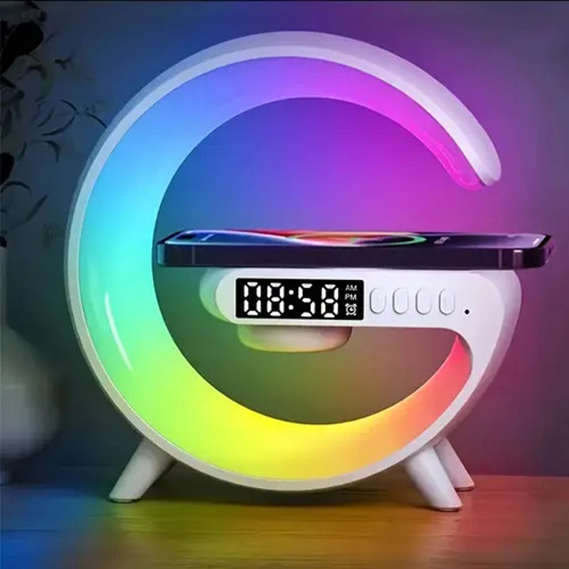 Picture of G63 Bluetooth Speaker Colorful Lights Clock Wireless Charging Multifunctional Bluetooth Speaker Colorful Atmosphere Alarm Clock - G63SP