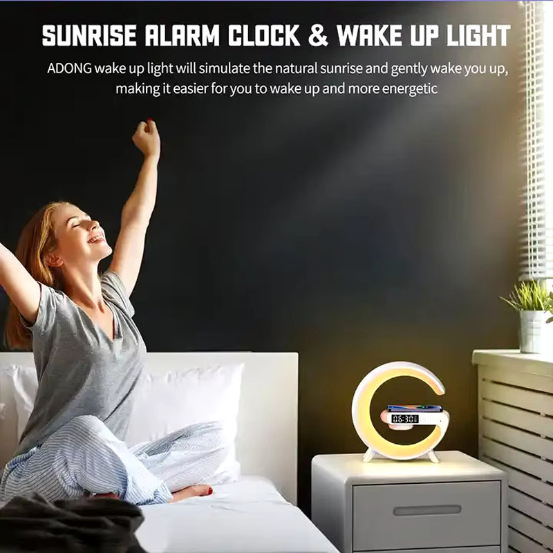 Picture of G63 Bluetooth Speaker Colorful Lights Clock Wireless Charging Multifunctional Bluetooth Speaker Colorful Atmosphere Alarm Clock - G63SP