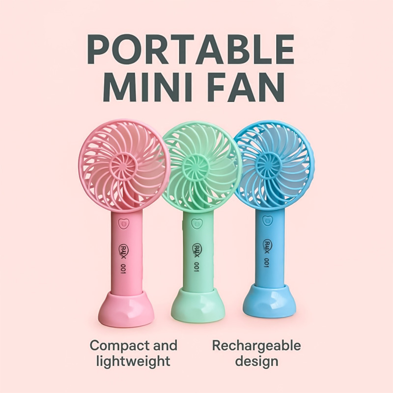 Picture of 001 Handheld Rechargeable Portable Mini Fan 3 Speed Mode Stylish Mini Fan - MUSBF