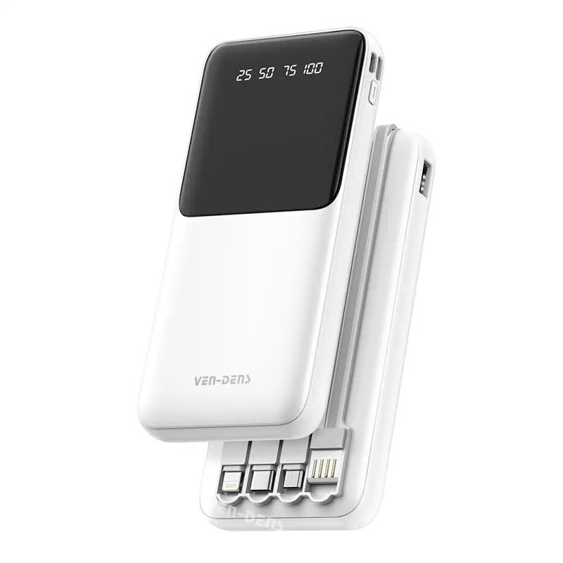 Picture of VEN-DENS 10000 mAh Power Bank 3 in 1 Built in Charging Cable Display VD-PB045