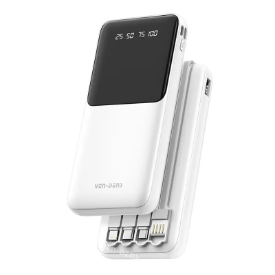 Picture of VEN-DENS 10000 mAh Power Bank 3 in 1 Built in Charging Cable Display VD-PB045