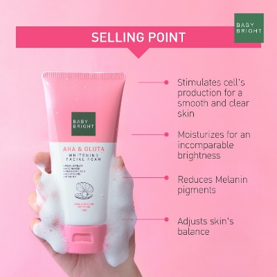 Picture of AHA & Gluta Whitening Facial Foam 120g Baby Bright