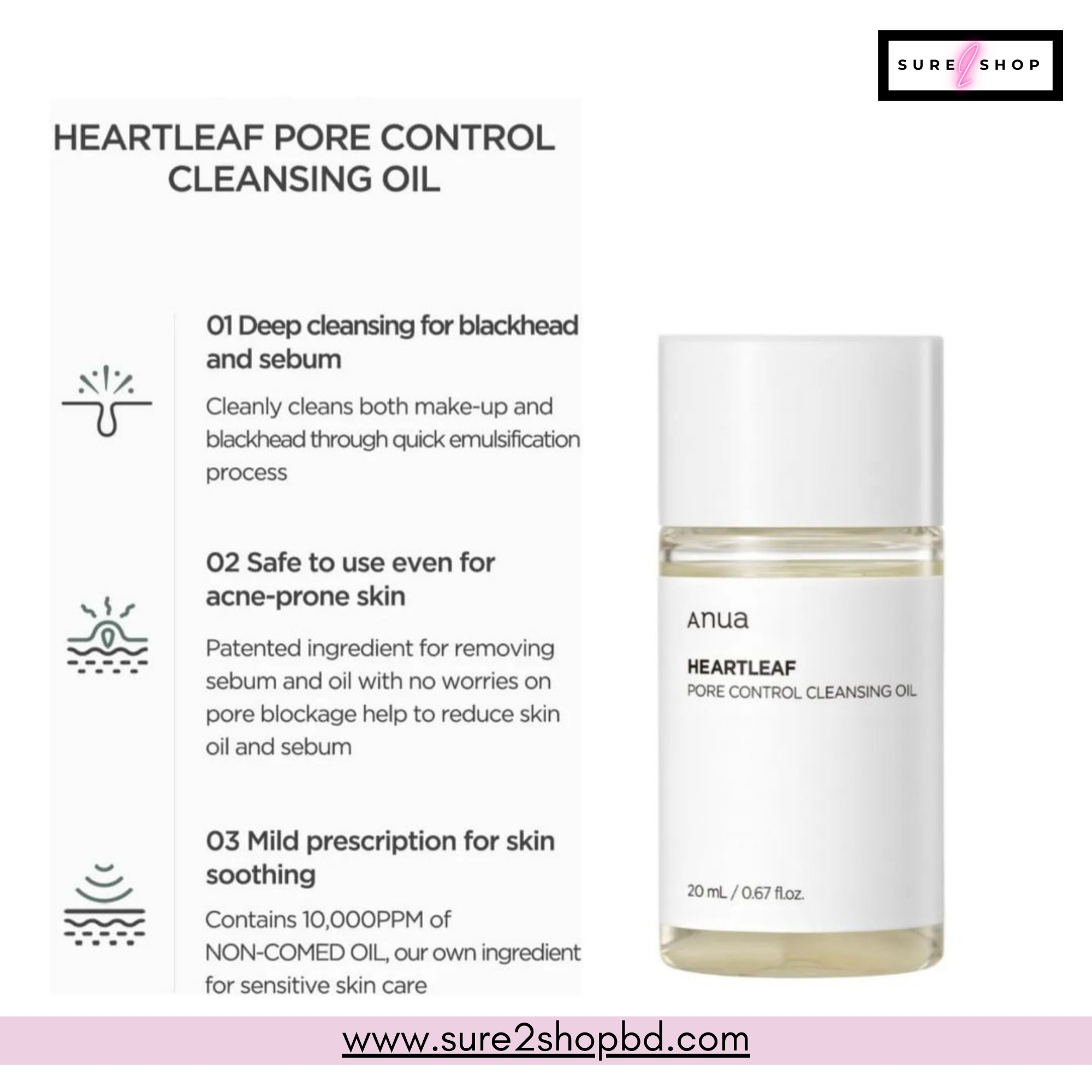 Picture of Anua Heartleaf Pore Control Cleansing Oil 20mL
