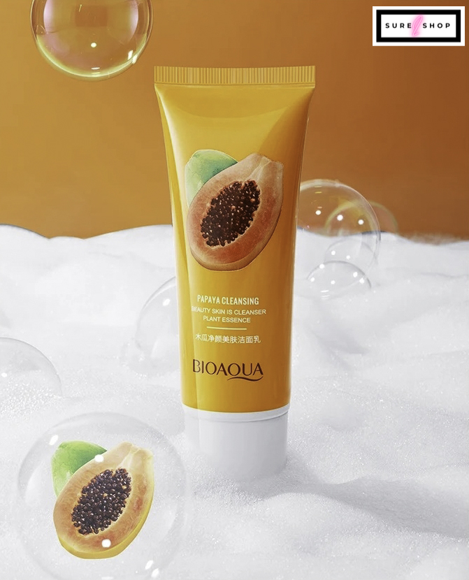 Picture of BIOAQUA Papaya Moisturizing Shrink Pore Face Wash Foam Facial Cleanser -100g