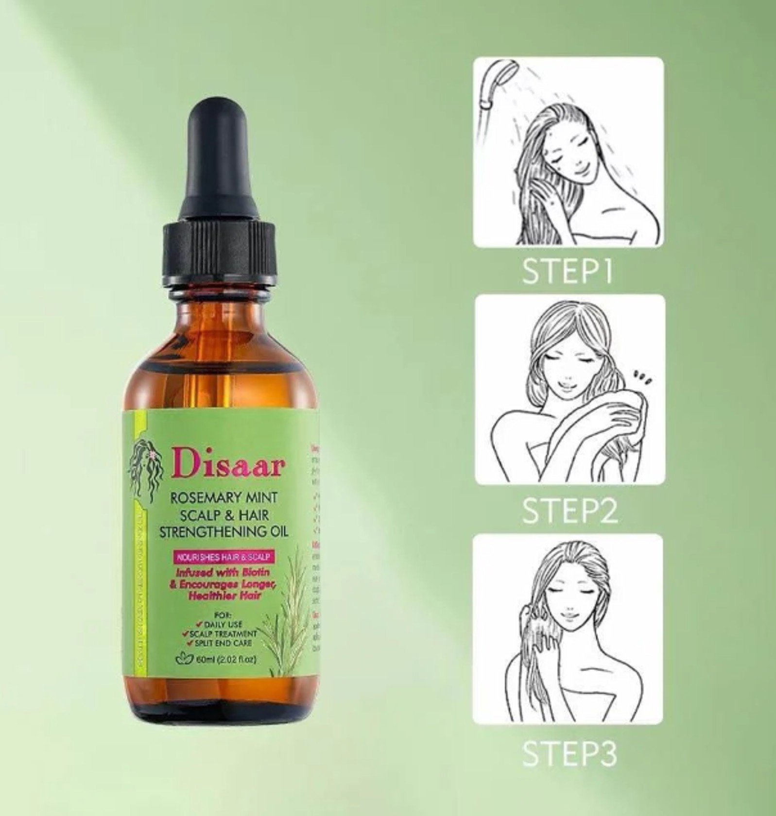 Picture of Disaar Rosemary Mint Scalp & Hair Strengthening Oil.