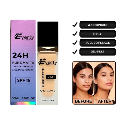 Picture of Everly Beauties Foundation Pure Matte Full Coverage Liquid Foundation with Spf 15+