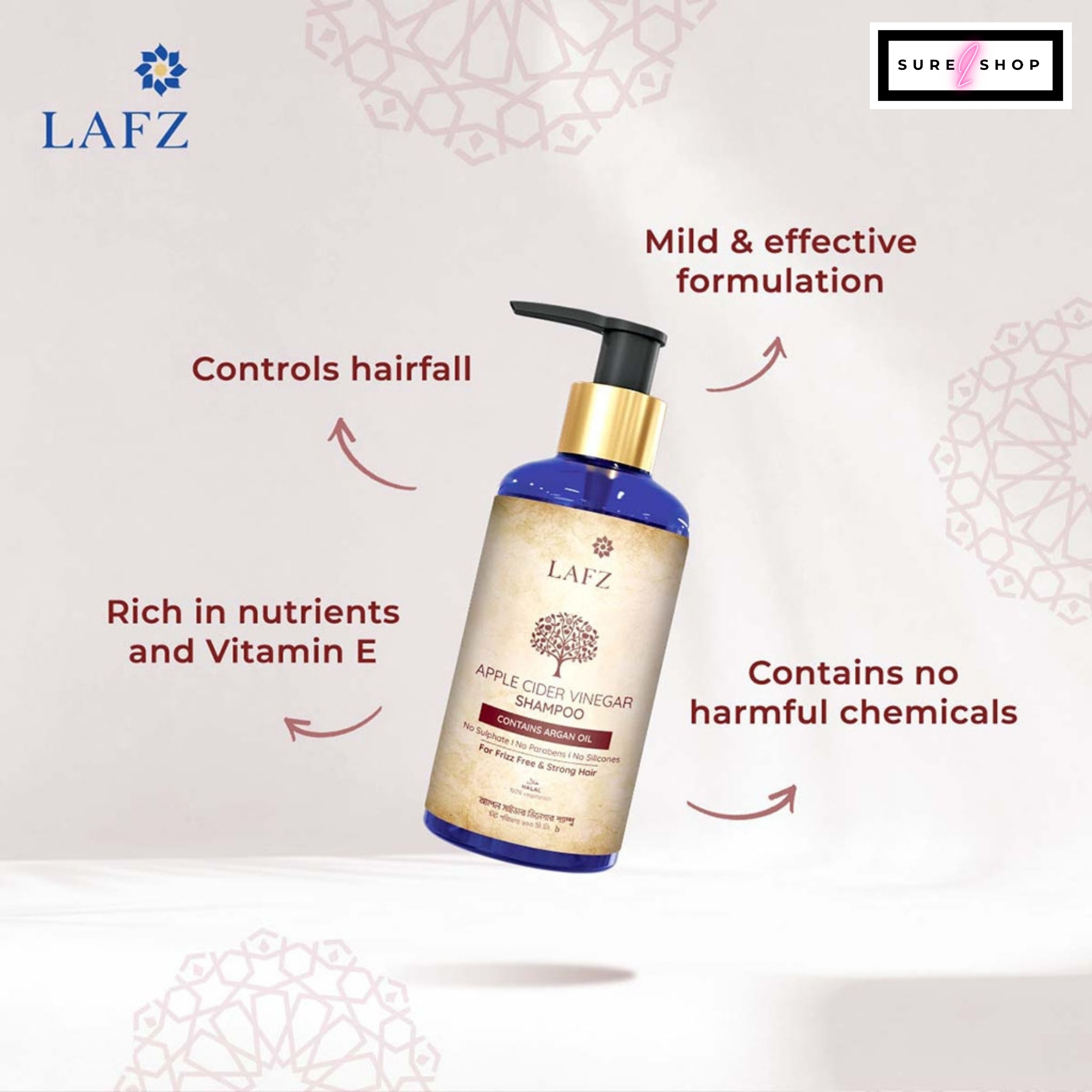 Picture of Lafz Apple Cider Vinegar Shampoo (200ml)