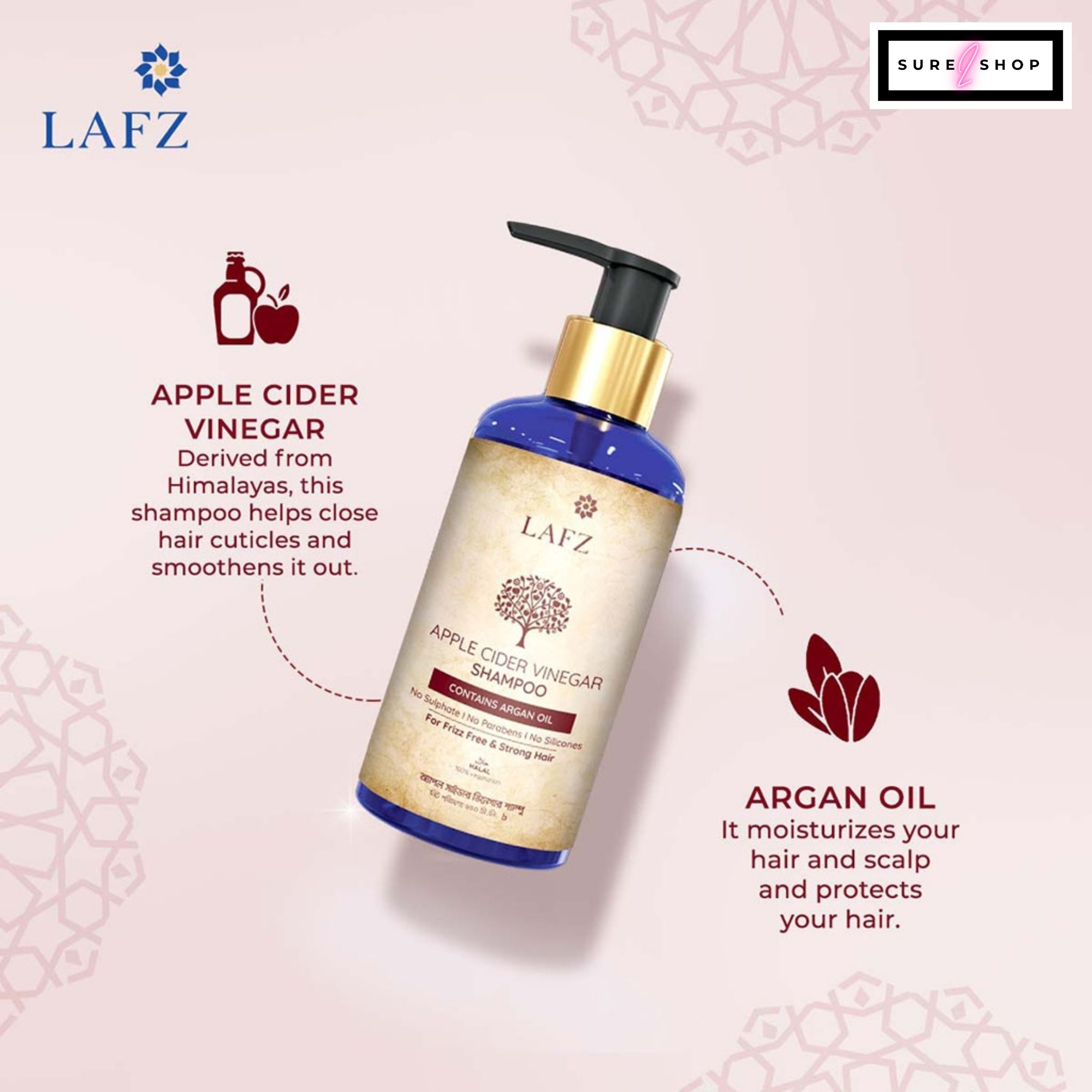 Picture of Lafz Apple Cider Vinegar Shampoo (200ml)