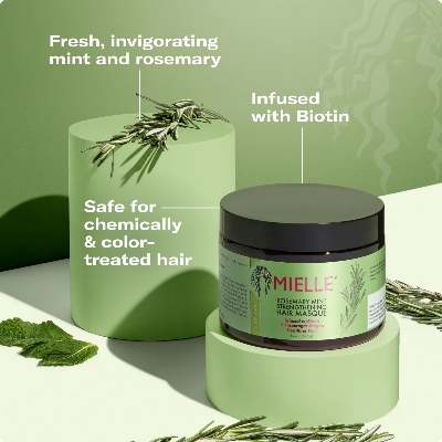 Picture of Mielle Rosemary Mint Strengthening Hair Mask 340g Deep Hydrating Moisturizing Natural Organic Hair Oil