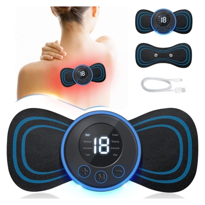 Picture of EMS Electric Pulse Neck Massager Cervical Massage Patch Back Sticker Muscle Stimulator Portable Relief Pain Relax Massageador