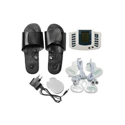 Picture of Multifunction Electrical Stimulator Full Body Relax Muscle Massager Pulse Tens Acupuncture Therapy with Slipper messager ( 2 Pear Electrode pads