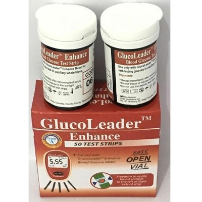 Picture of Gluco Leader Enhance(Red) Blood Glucose Test - 50 Strips