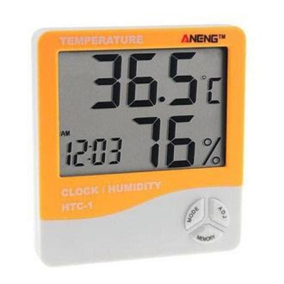 Picture of HTC-1 Digital Thermometer Hygrometer Weather - White and Blue