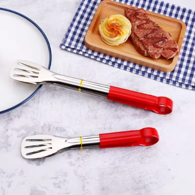 Picture of Stainless Steel Chimta or Food Clip with Red Handle