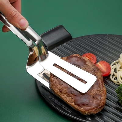 Picture of Stainless Steel Kitchen Tongs | Heat Resistant Cooking Utensil | BBQ & Food Serving Tool