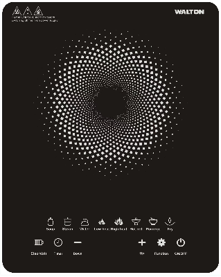 Picture of Walton WI-COOK MASTER Induction Cooker - 2000W, Multiple temperature sensor technology, Multi intelligent cooking system and Auto Safety Shut off