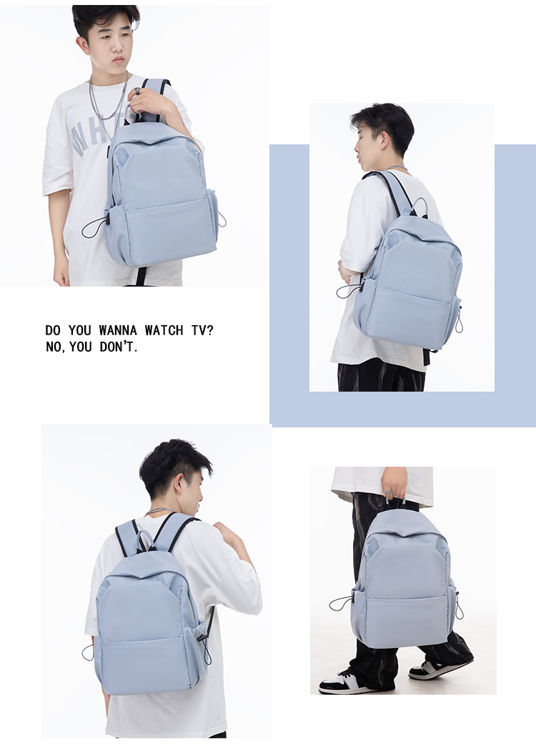 Picture of Minimalist Black Backpack for Every Day Hustle - light blue