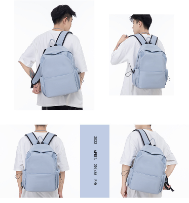 Picture of Minimalist Black Backpack for Every Day Hustle - light blue