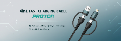 Picture of Proton Fast Charging-USB Cable-Spark- 4 IN 1Nylon Braided 4in1 Cable 27W/60W