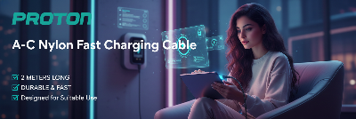 Picture of Proton Fast Charging-USB Cable Spark A-C -2MNylon Braided  3A Cable 