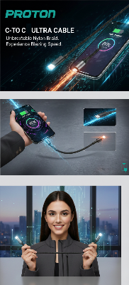 Picture of Proton Fast Charging-USB Cable Spark C-C -1M, Nylon Braided  C TO C 60W