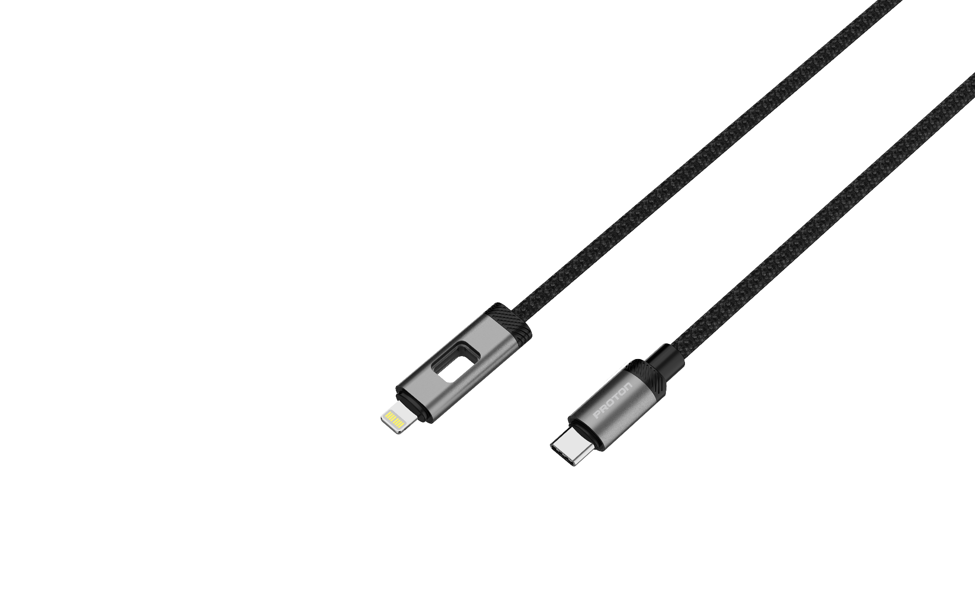 Picture of Proton Fast Charging-USB Cable-Spark C to L- LED 1MNylon Braided LED Cable 27W  