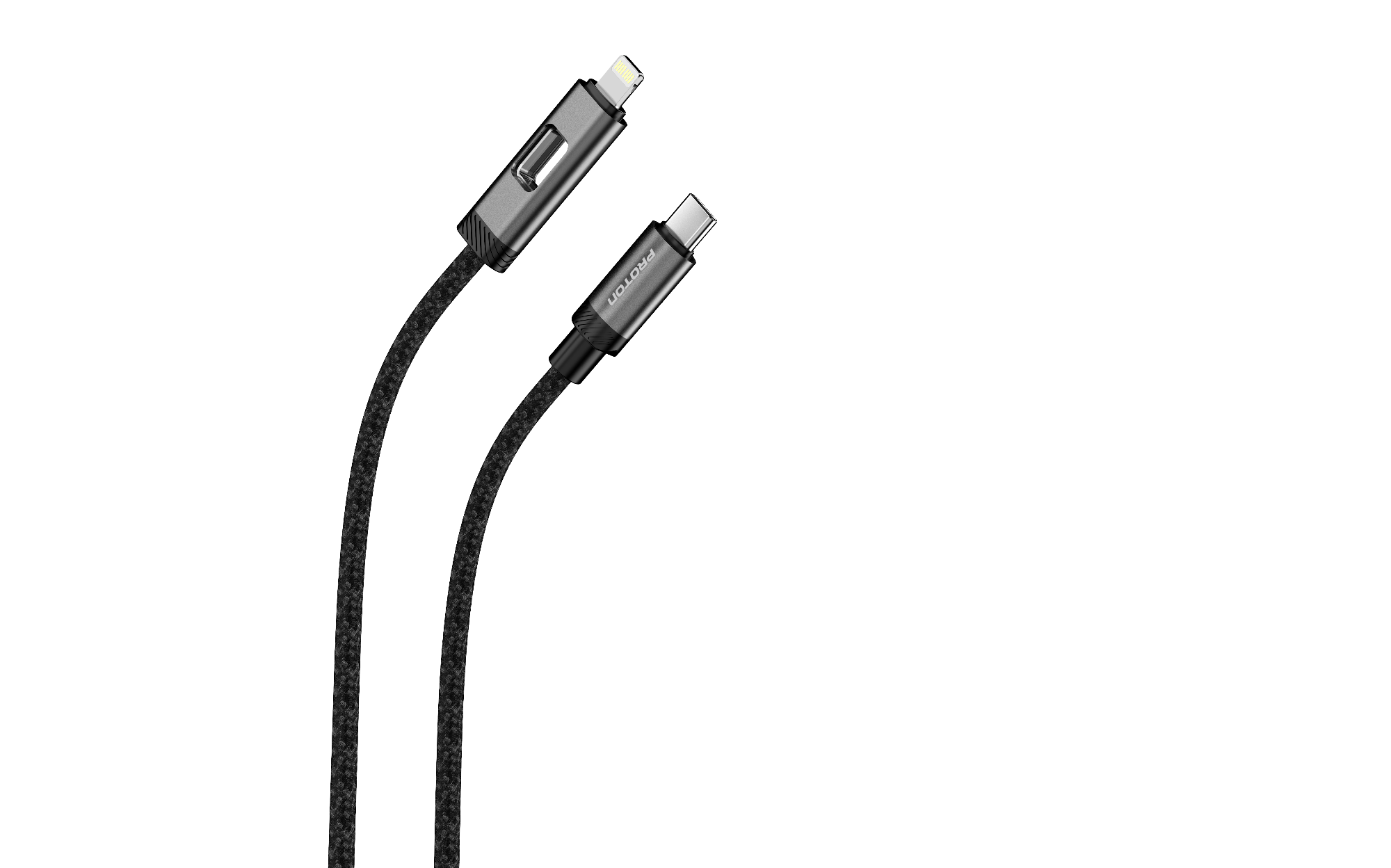 Picture of Proton Fast Charging-USB Cable-Spark C to L- LED 1MNylon Braided LED Cable 27W  