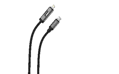Picture of Proton Fast Charging-USB Cable-Spark C to L- LED 1MNylon Braided LED Cable 27W  