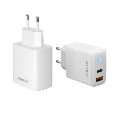 Picture of Proton 20W FAST CHARGER- T20 Ultra, Dual Port ( A +C ) with Special LED Light, Overvoltage & Overcurrent Protection 