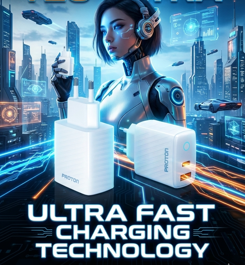 Picture of Proton 20W FAST CHARGER- T20 Ultra, Dual Port ( A +C ) with Special LED Light, Overvoltage & Overcurrent Protection 