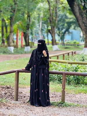 Picture of Borqa Cerry Embroidery Borka - Unique Design Handcrafted Embroidered Top for Women