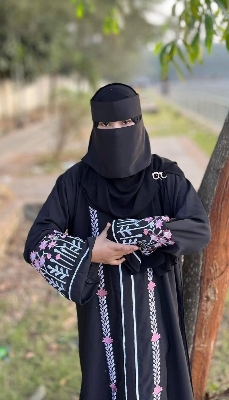 Picture of dobai cherry fabric borka embroidery work new design always use and comfortable degin