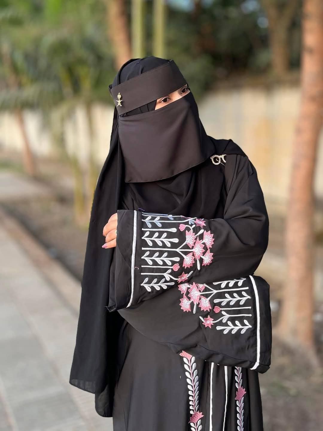 Picture of dobai cherry fabric borka embroidery work new design always use and comfortable degin