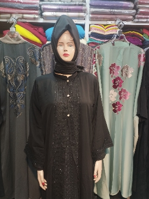 Picture of Dobai cerry 2 pat party borka higab shoho 3 pc fool set