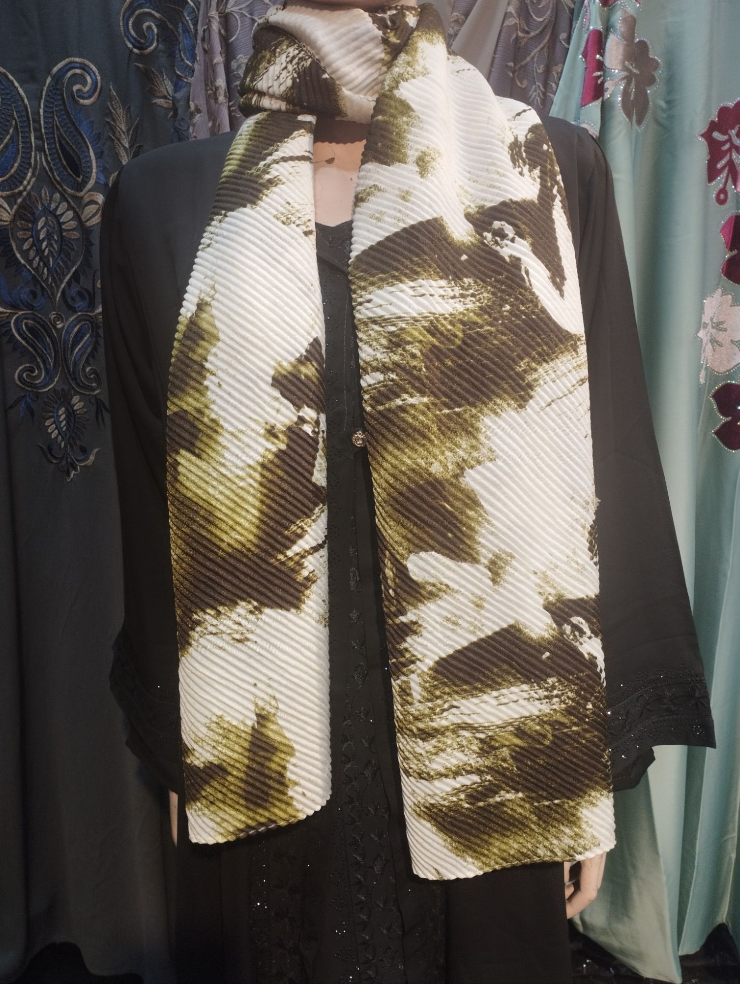 Picture of Cina Cotton Creft Print Hijab Women's Islamic Headscarf Modesty Fashionable Cover up Scarf