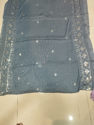 Picture of new design Indian Georgette sequence orna for women dupatta