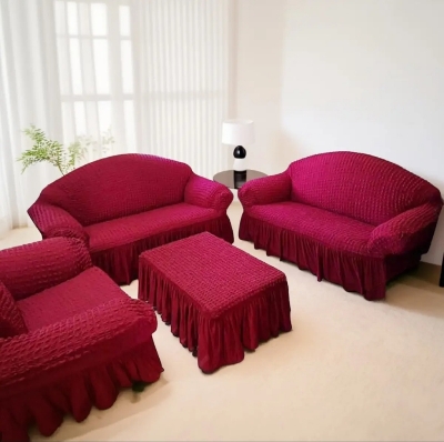 Picture of 2+2+1 seater turkish spandex elastic sofa cover maron colour