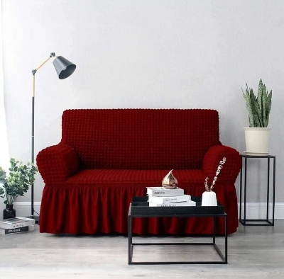 Picture of 2 seater turkish spandex elastic sofa cover maron colour